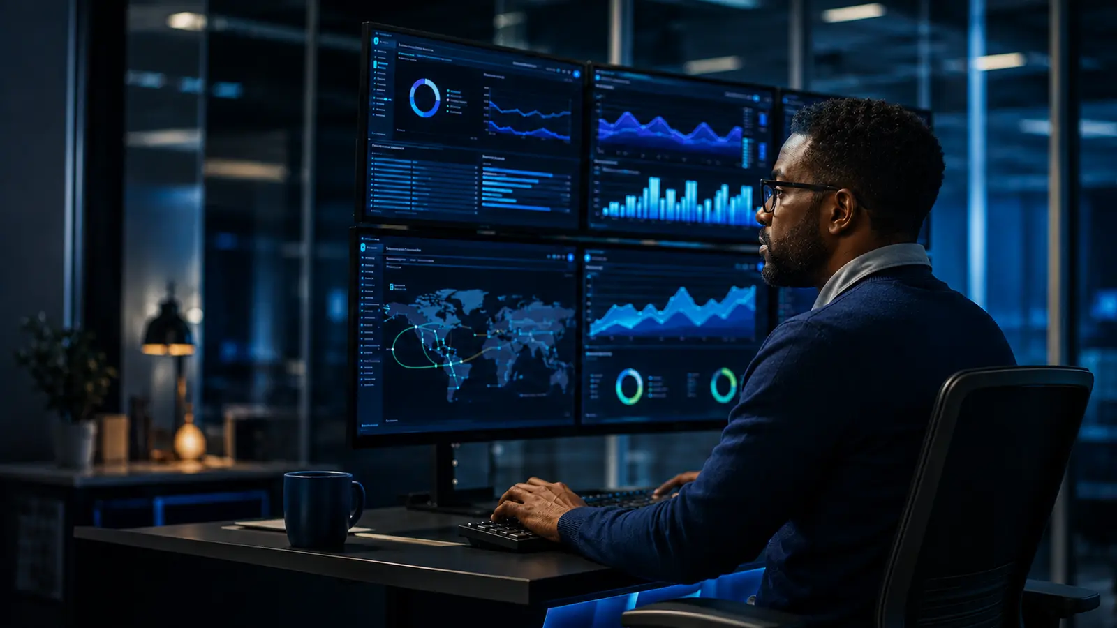 IT specialist monitoring business systems through proactive IT Performance Management